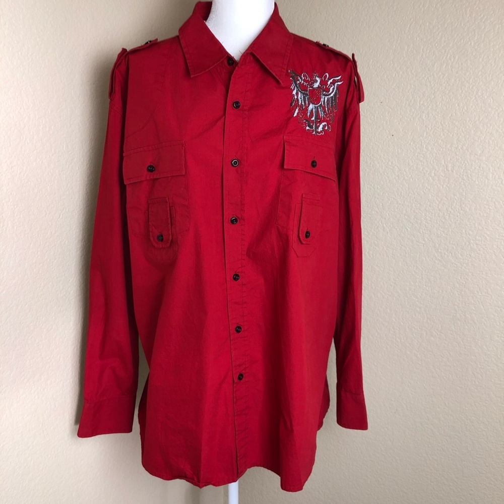 Empra women Plus Size 2XL button down embroidered